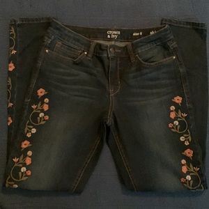 Crown & Ivy Embroidered Jeans - So Pretty! 🌷🌼🌷🌼🌷